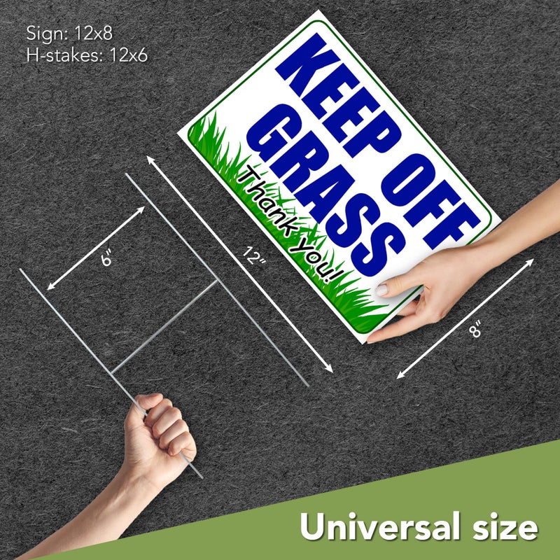Granatan 3 PC Keep Off Grass Signs for Yard, 8x12 DS Coroplast No Dogs Allowed Sign, Do Not Walk on Grass - Image 3